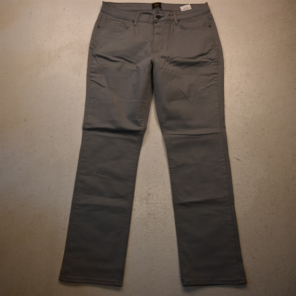 Lee 12 High Rise Slim Gray Stretch Denim Womens Jeans